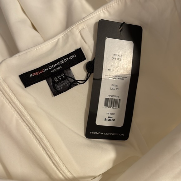 NWT French Connection whisper strapless peplum dress in summer white size 6 - Picture 6 of 6